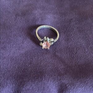 Elegant Sterling Silver Ring with Pink Stone